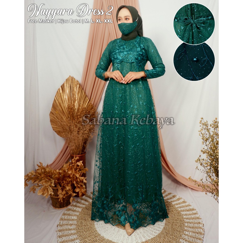 PROMO LONG GAMIS TULLE  MUTIARA BORDIR / GAMIS FULL TULLE MUTIARA BORDIR / GAMIS TULLE MAYMUNAH