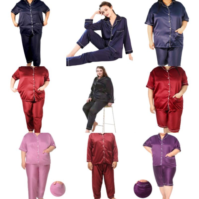 BAJU TIDUR POLOS JUMBO/PIYAMA BIG SIZE LD 120 130 140/PAJAMAS SET CELANA