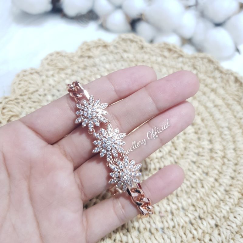 Gelang replika berlian-gelang bintang laut lapis emas 18k, tidak luntur, tidak hitam, cantik & mewah