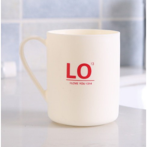 UNIK - (1 PCS) H622 Gelas Couple Plastik LOVE / Gelas Couple Black White and Tosca Pink-Putih