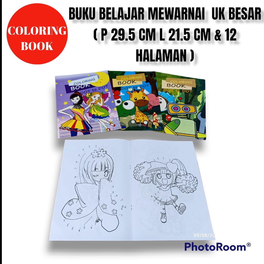 

AS888 - Buku Anak Mewarnai DOT TO DOT /COLORING BOOK DOT TO DOT Size Besar KERTAS TEBAL PREMIUM