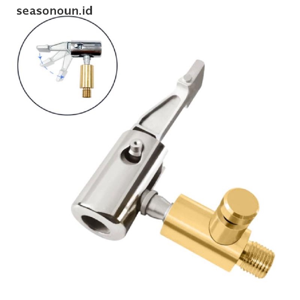 【seasonoun】 Stainless Steel Tire Chucks Air Compressor Air Chucks Tire Inflation Nozzle .