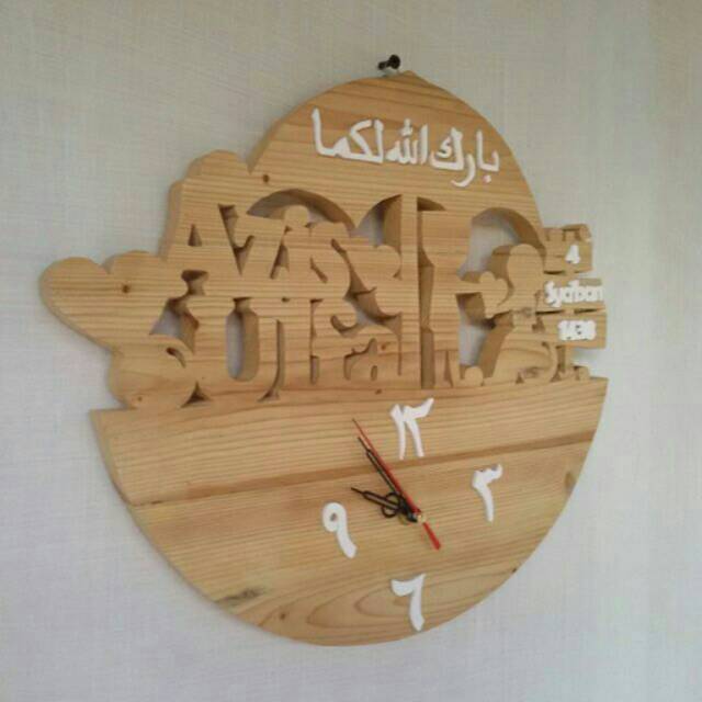 jam dinding kayu unik custom