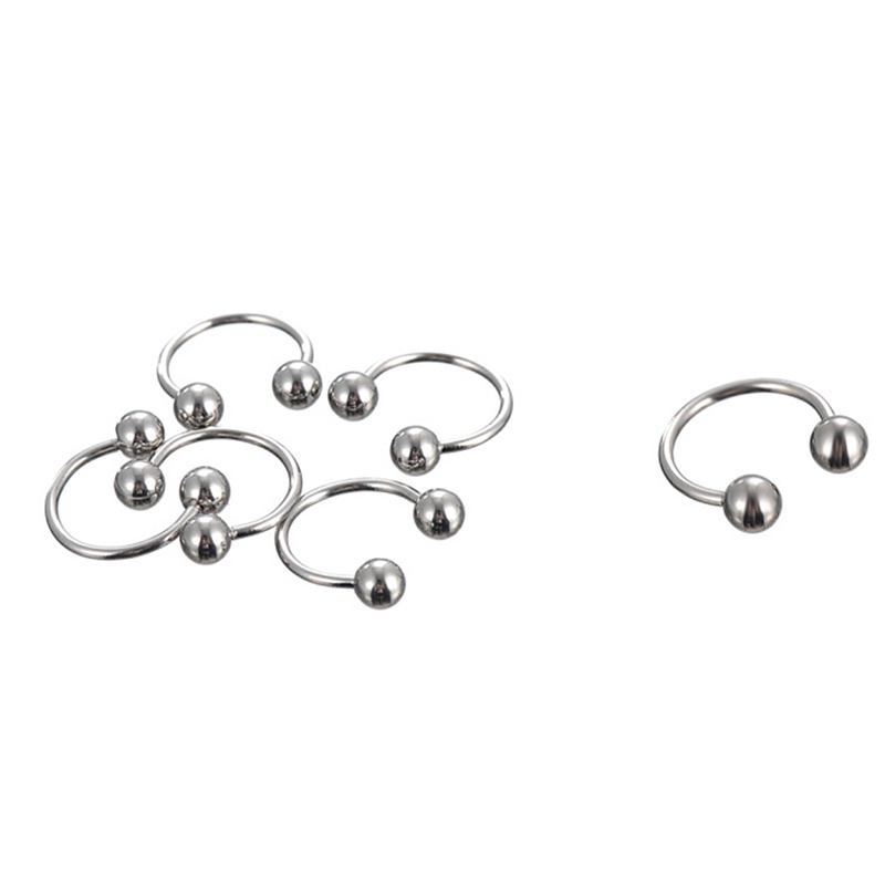 {LUCKID}Stainless Steel Body Piercing Jewelery Eyebrow Tongue Bar Labret Lip Nose Rings