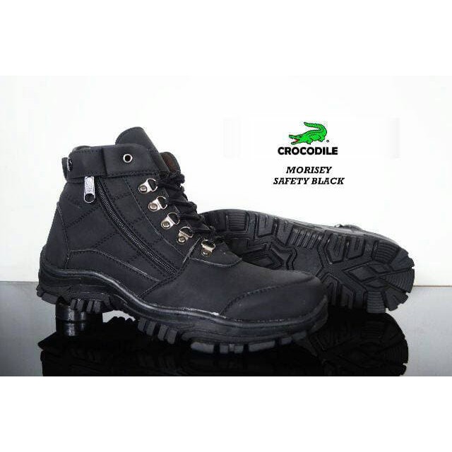 Sepatu Boots Pria Crocodile Morisey Safety / Ujung Besi TERMURAH