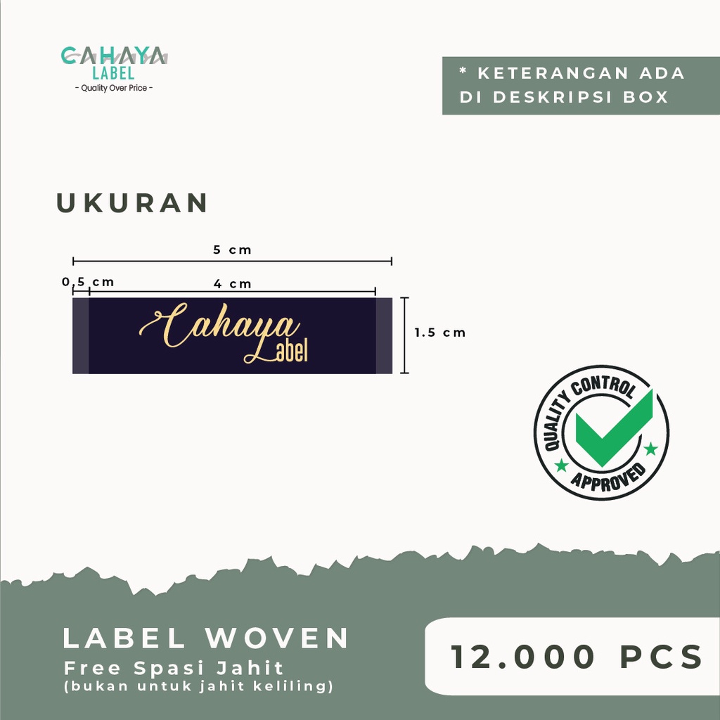 (12.000pcs) 𝐑𝐩𝟖𝟒/𝐩𝐜𝐬 Custom Label Baju Hijab Rajut Woven PAKET Murah