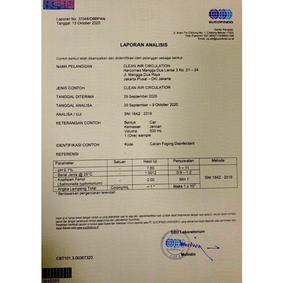 [LAB TESTED] Cairan Mesin Fogging SNI membunuh bakteri dan virus microba Termurah 100ml