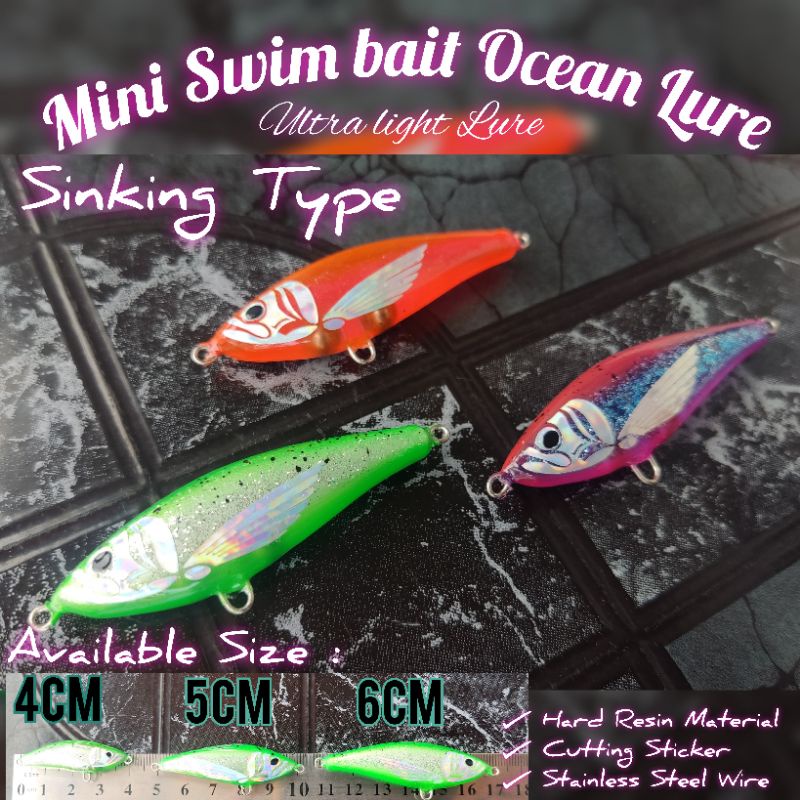 Mini Swim Bait Stickbait Sinking Ultralight Lure By Ocean Lure