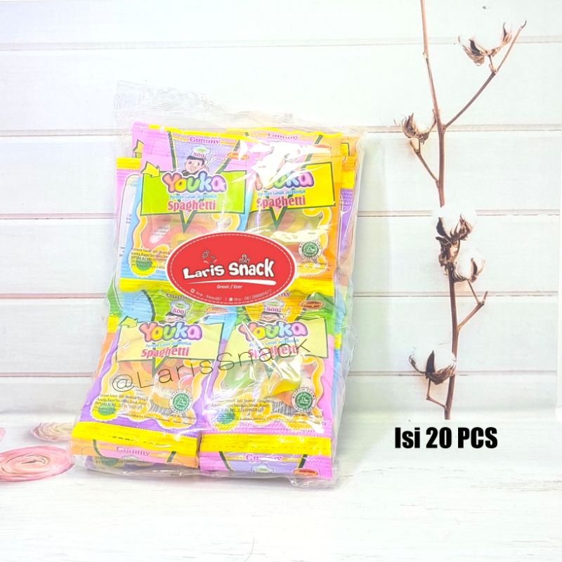 

Permen Spaghetti Gummy Jelly Ranjani Candy (20pcs x 6gr)