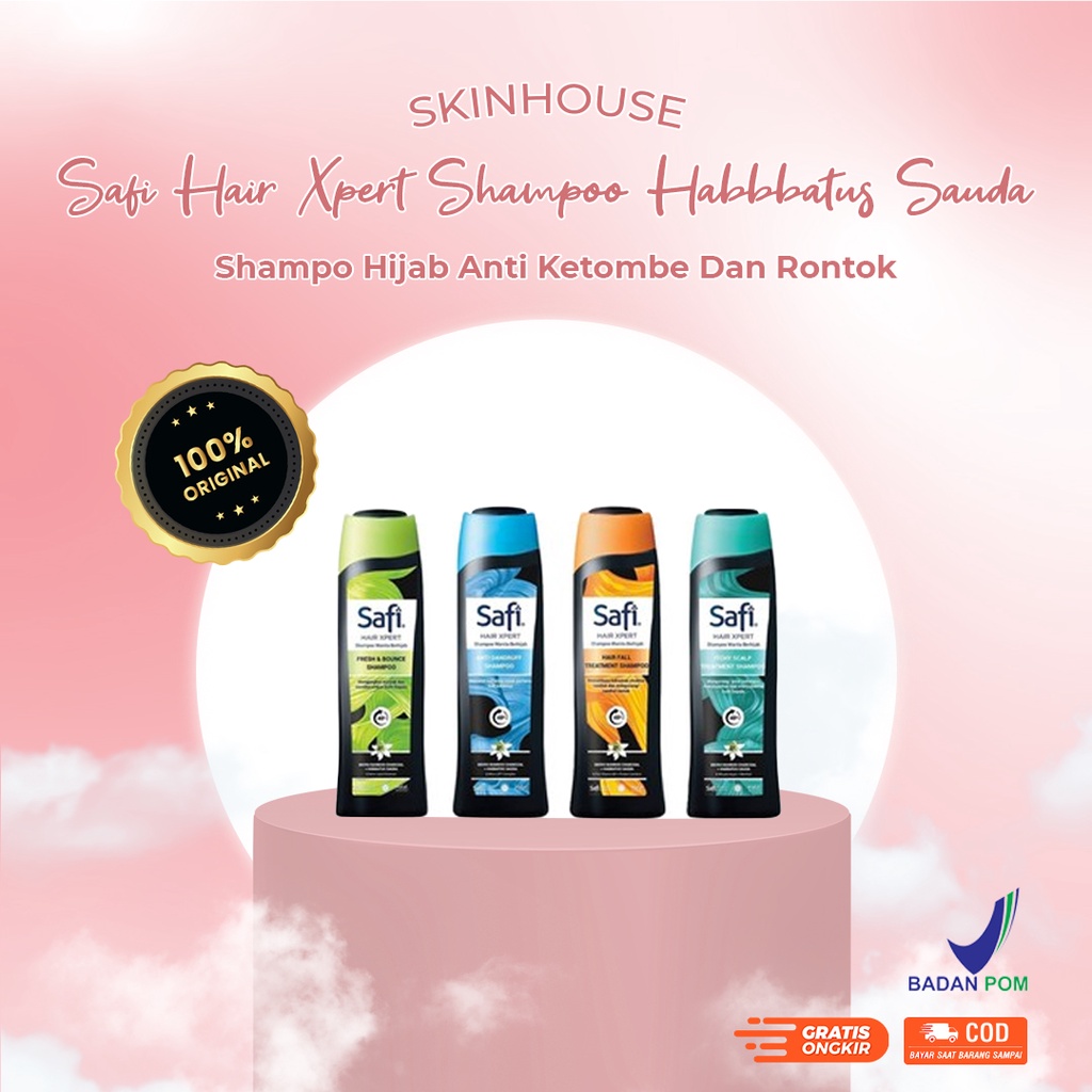 Skinhouseid Safi Hair Xpert Shampoo Habbbatus Sauda Shampo Hijab Anti Ketombe Dan Rontok 160ML