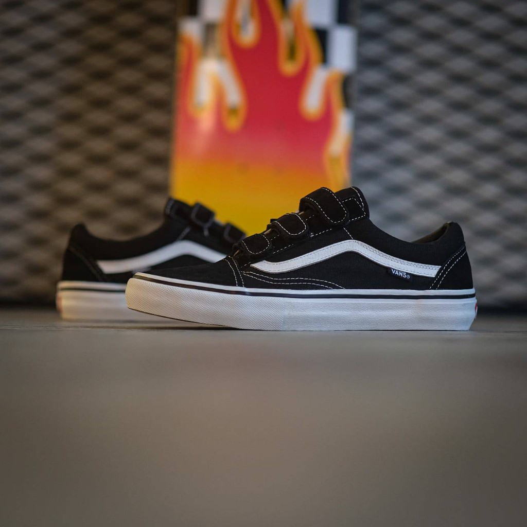 Vans Old Skool Velcro Pro Black White Original BNIB
