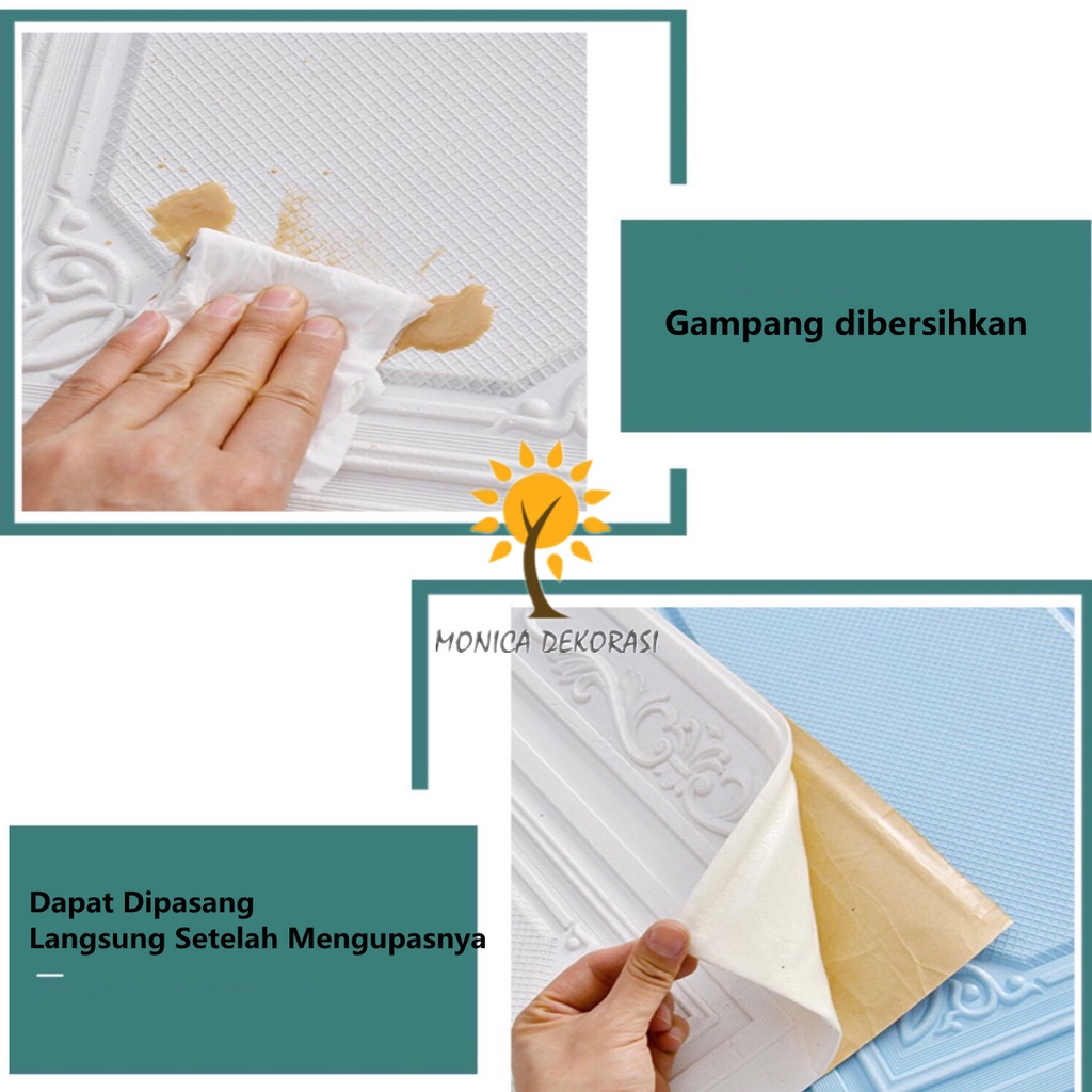 1 Wallpaper Dinding 3D Pola Pagar 70 x 90 CM Dekorasi Dinding Kamar Bagus-4