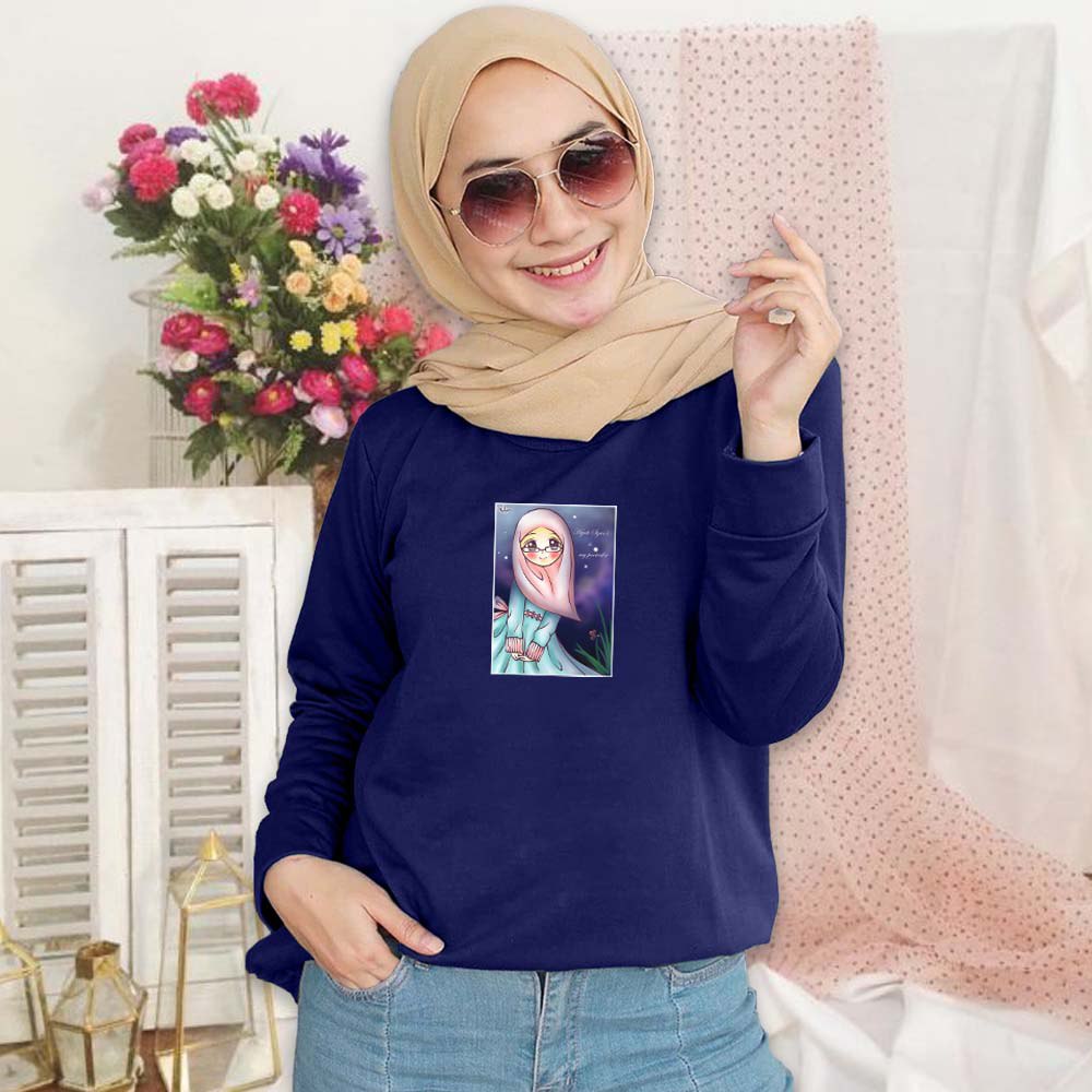 SWEATER WANITA CREWNECK, HIJAB CUTE PAKAIAN WANITA.