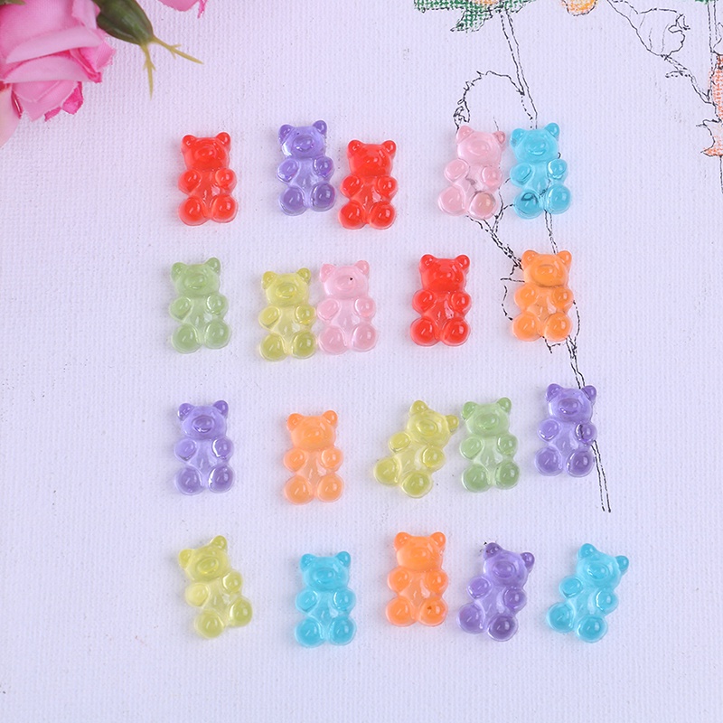 (LUCKID) 10pcs / Set Mainan clay polymer Bentuk Beruang Untuk Anak Laki-Laki / Perempuan DIY