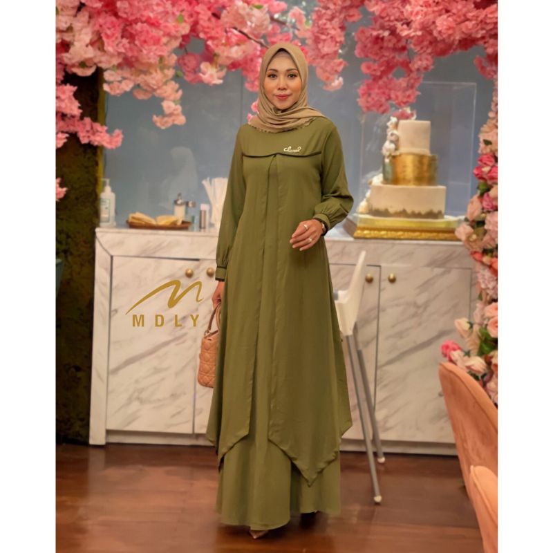 GAMIS DRESS WANITA TERBARU ALUNA Spesial Crem BY MDLY 3053