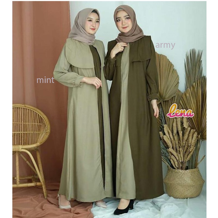 Lena Vania Baju Gamis Muslim 165 Marwah Javina Maxi Model Terbaru Moscrepe Fashion Remaja Kekinian-1