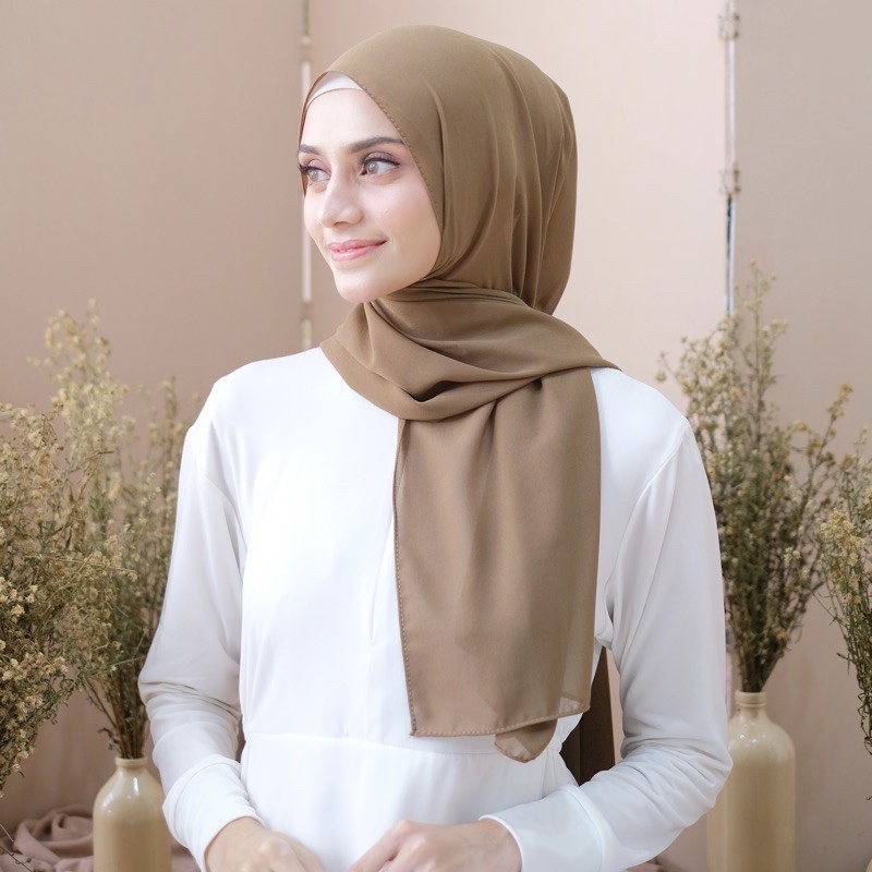 HIJAB PASHMINA CERUTY BABYDOLL-Shitake