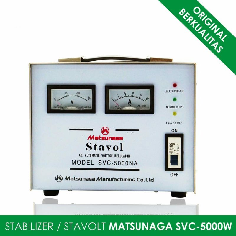 STABILIZER STAVOLT MATSUNAGA SVC-5000W VOLTAGE / STAVOLT MTS SVC 5000 WATT / STAVOL 5000 W