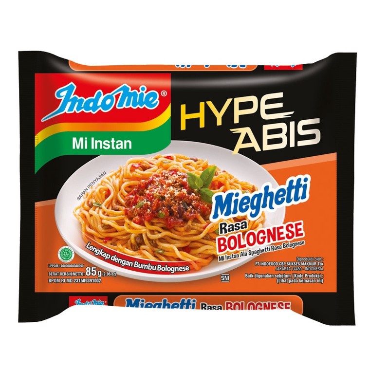 Indomie Mie Goreng Hype Abis Mieghetti Rasa Bolognese 85gr (1DUS)