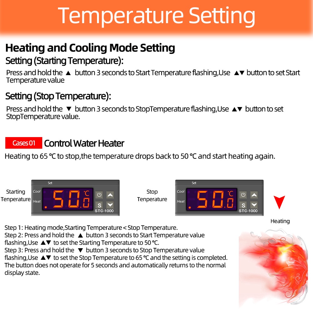 STC-1000 220V AC Thermostat Digital Suhu - Temperature Control