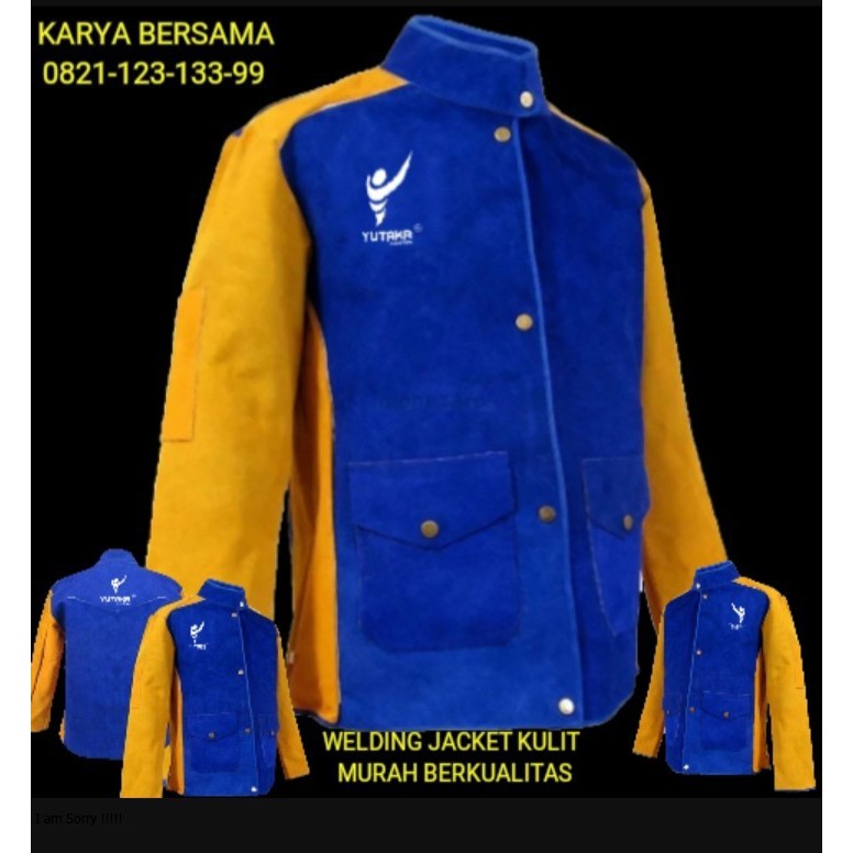 JAKET PELINDUNG UNTUK PENGELASAN MERK YUTAKA/ jaket yutaka kulit biru