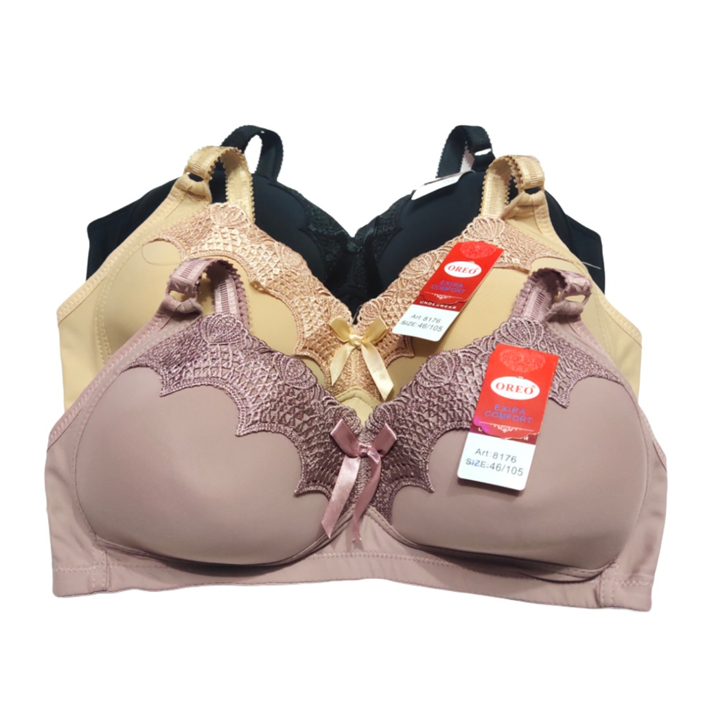 Bra Wanita Jumo 46-52 / Bra Orea Busa Tipis Tanpa Kawat/ Bra Cup D Jumbo