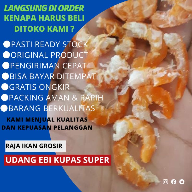 

UDANG EBI KUPAS SUPER 100 GRAM TERJAMIN BERKUWALITAS