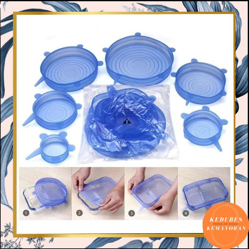 Silicone Penutup Makanan Food Cover 6 in 1 Wraping Food Grade [KK]