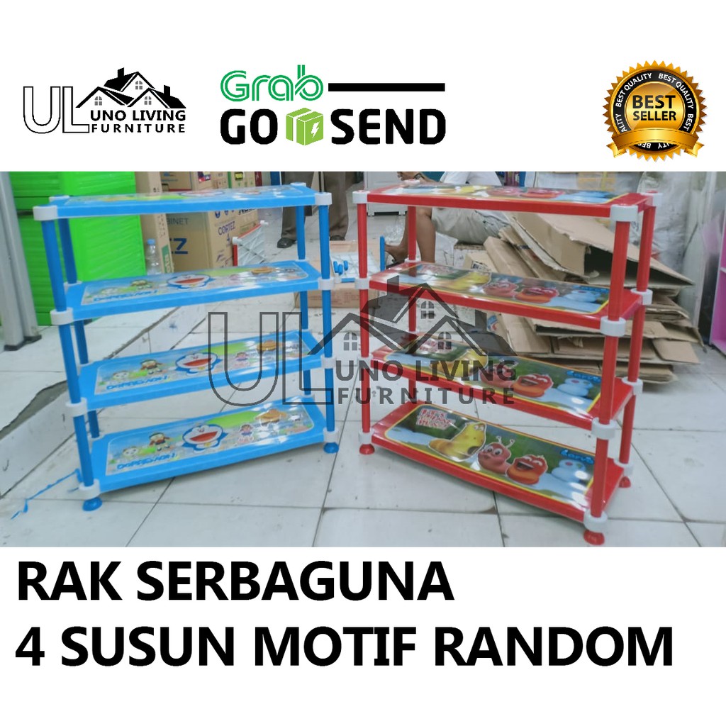 RAK PLASTIK / RAK SERBAGUNA / RAK SUSUN / RAK PORTABLE SUSUN 4 NAIBA MURAH