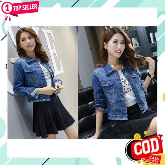 Jaket Jeans Cewek Kekinian Jumbo Jacket Jins Denim Remaja Oversiz Oq886 Oversize Black Snow Kode Lv 