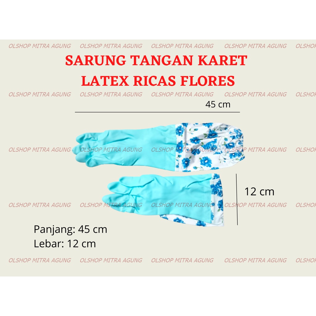 OLS Sarung Tangan Karet Latex Sarung Tangan Karet Anti Kotor Size (L) MA