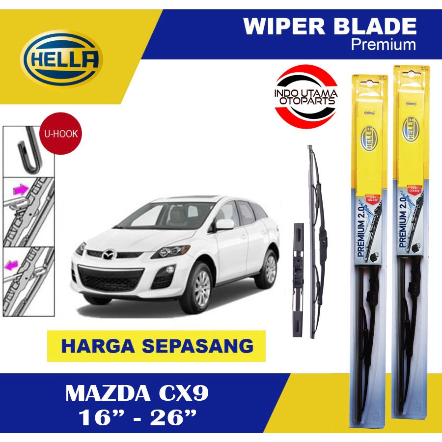 Wiper Blade Mobil Mazda CX9 HELLA Premium 2.0 (16-26)