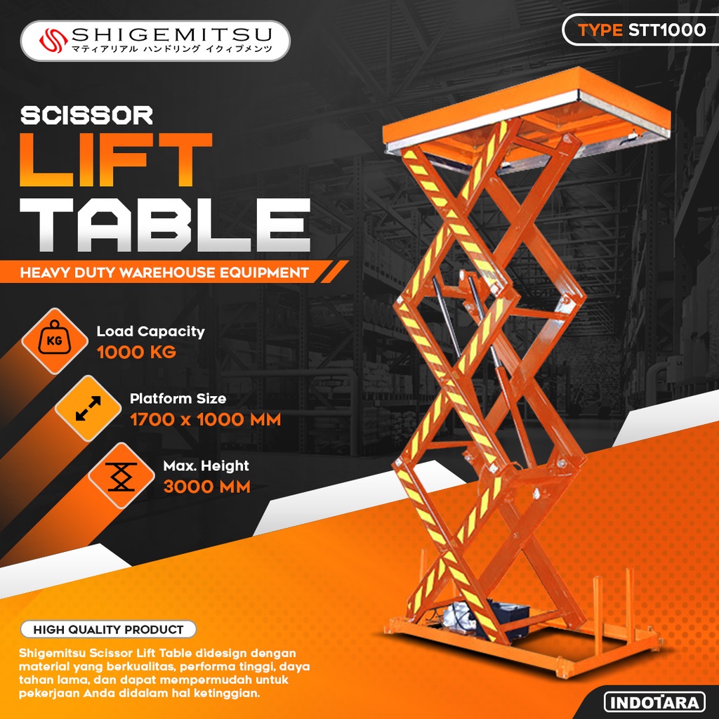 Scissor Lift Table 1 Ton Shigemitsu - STT1000