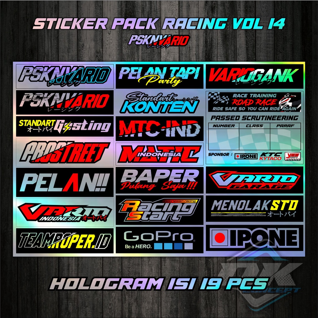 Sticker Pack Racing Sticker Motor Pasukan BEAT/ VARIO/ SCOOPY