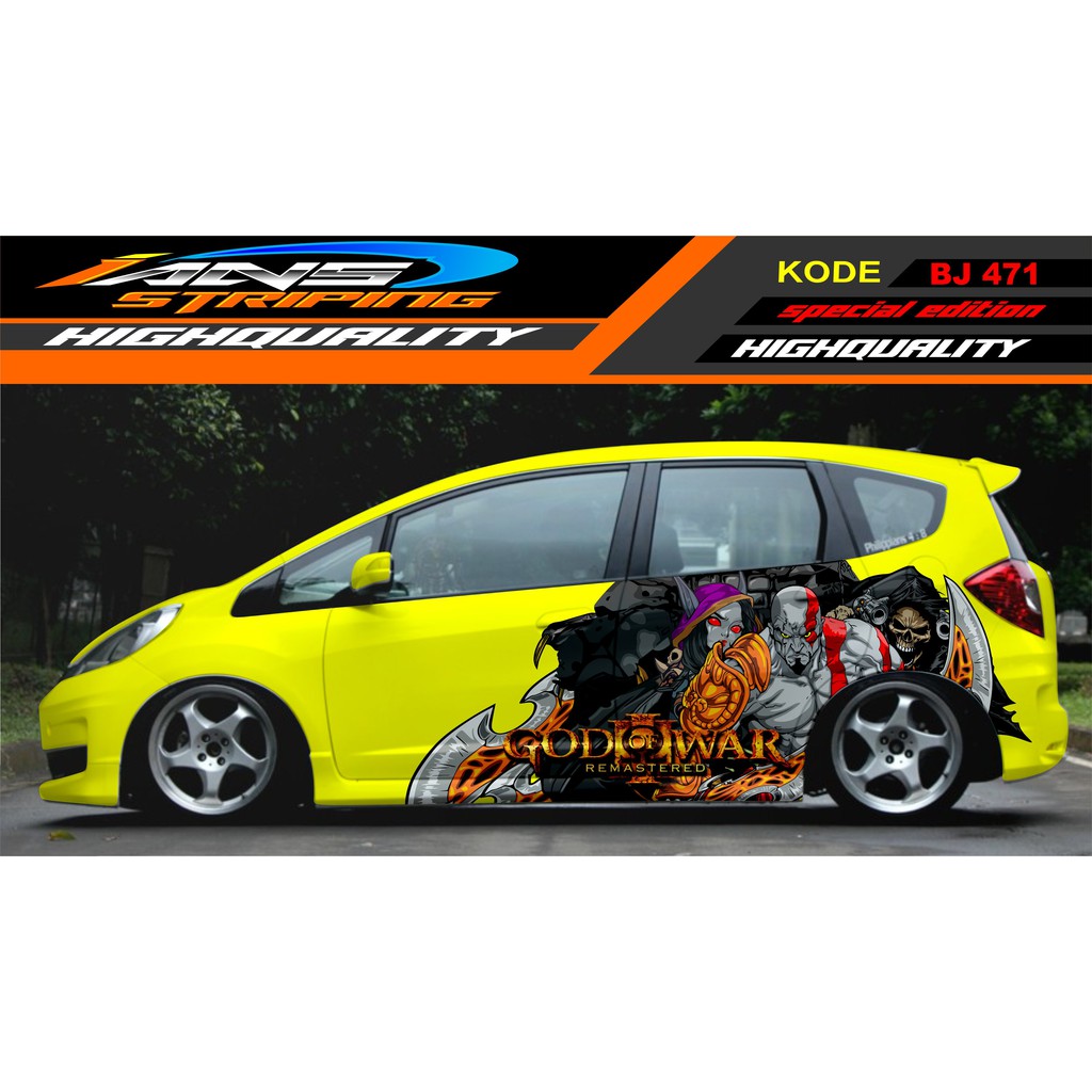 VARIASI STICKER MOBIL JAZZ, BRO, AGYA, SIGRA / DECAL STICKER MOBIL / STIKER MOBIL ANIMASI