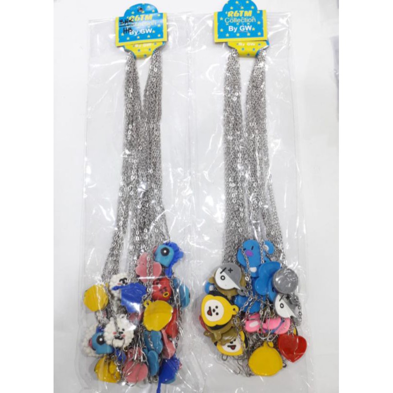 Kalung Masker BT21 BTS RANTAI Lusinan 12pcs PRD Grosir