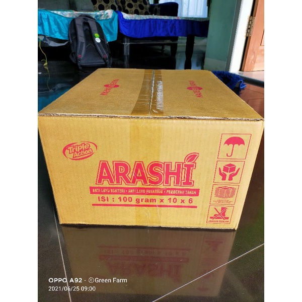 SALE..!! 1 dus Arashi Triple Action Anti Layu kemasan 100gr x 60 lebih Hemat anti layu bakteri