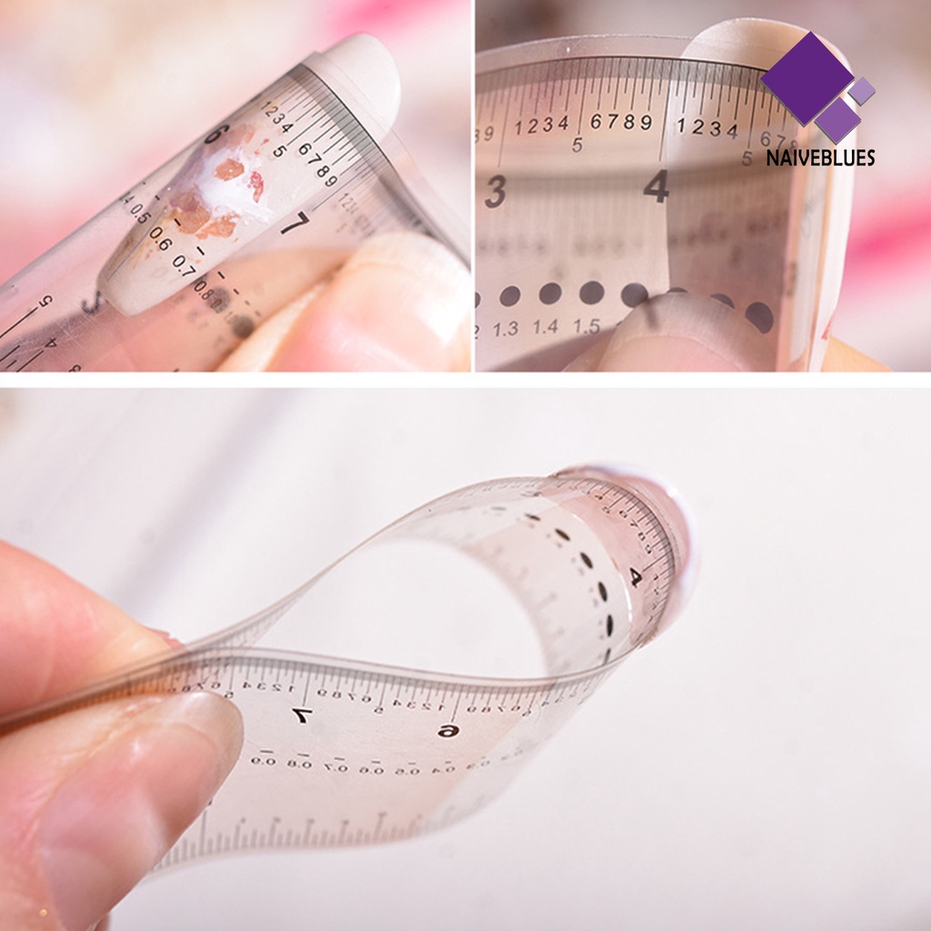 Ornamen Penggaris Kuku Palsu Bahan PVC Anti Air Untuk Manicure