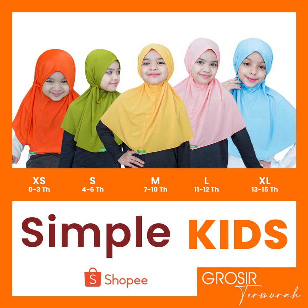 Terlaris Jilbab Instan Anak Non Pet Simple Kids | Hijab Instan Anak Kerudung Instan Anak