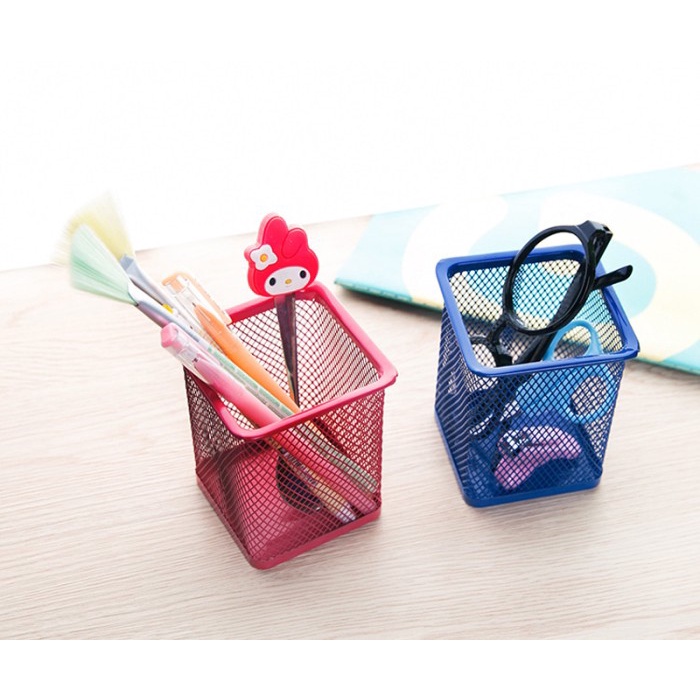 

Hemat Pen Container Kotak / Tempat Pulpen Jaring Besi Stand Holder Organizer Terbatas