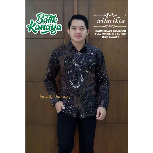 WILARIKTA batik pria lengan panjang full furing bahan katun sragenan by kanaya