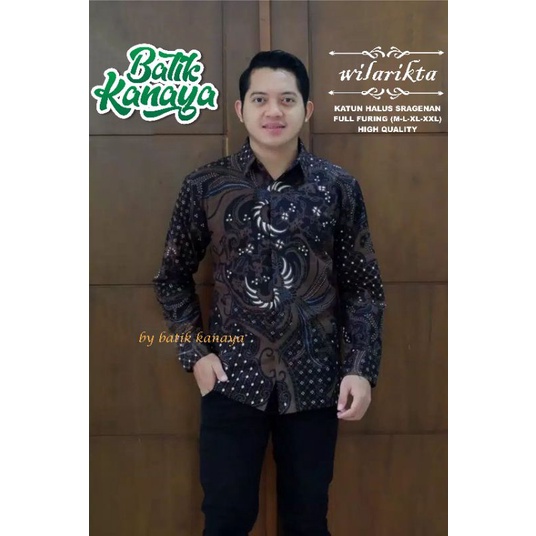 WILARIKTA batik pria lengan panjang full furing bahan katun sragenan by kanaya