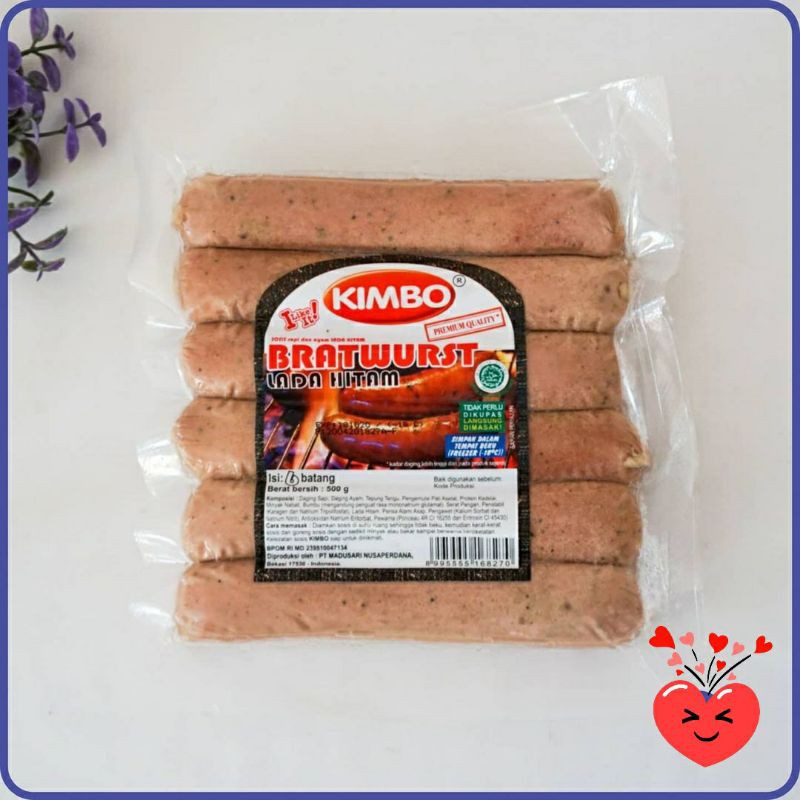 

ADDRIELLA Kimbo Sosis Bratwurst Lada Hitam 500gr | Kimbo/Frozenfood/Frozenfood Murah