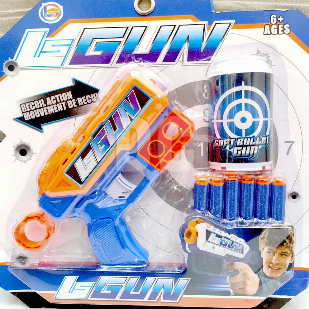 LS Gun LG8 Mainan Blaster Nerf Dart Tembak Peluru Gabus