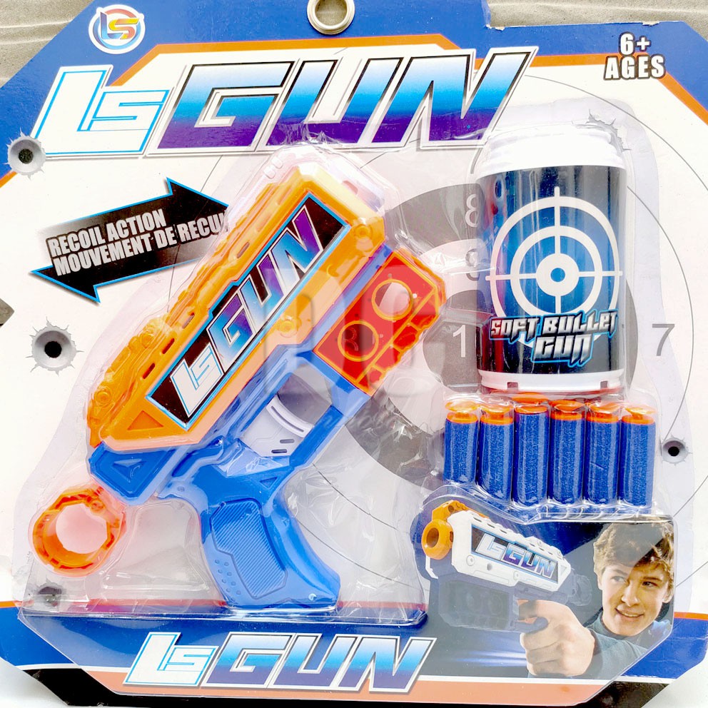 LS Gun LG8 Mainan Blaster Nerf Dart Tembak Peluru Gabus