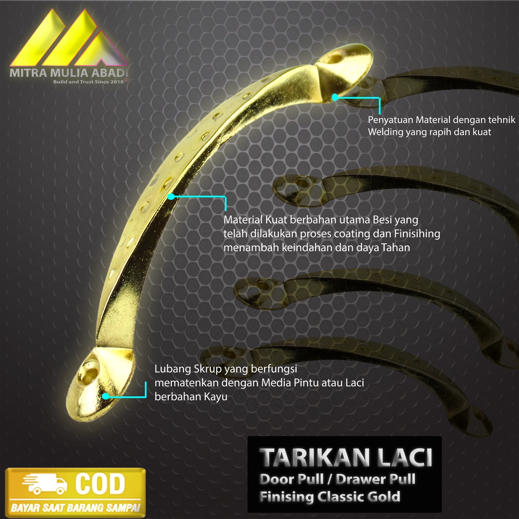 Tarikan Laci Lemari Gold 5inch Door Pull drawer