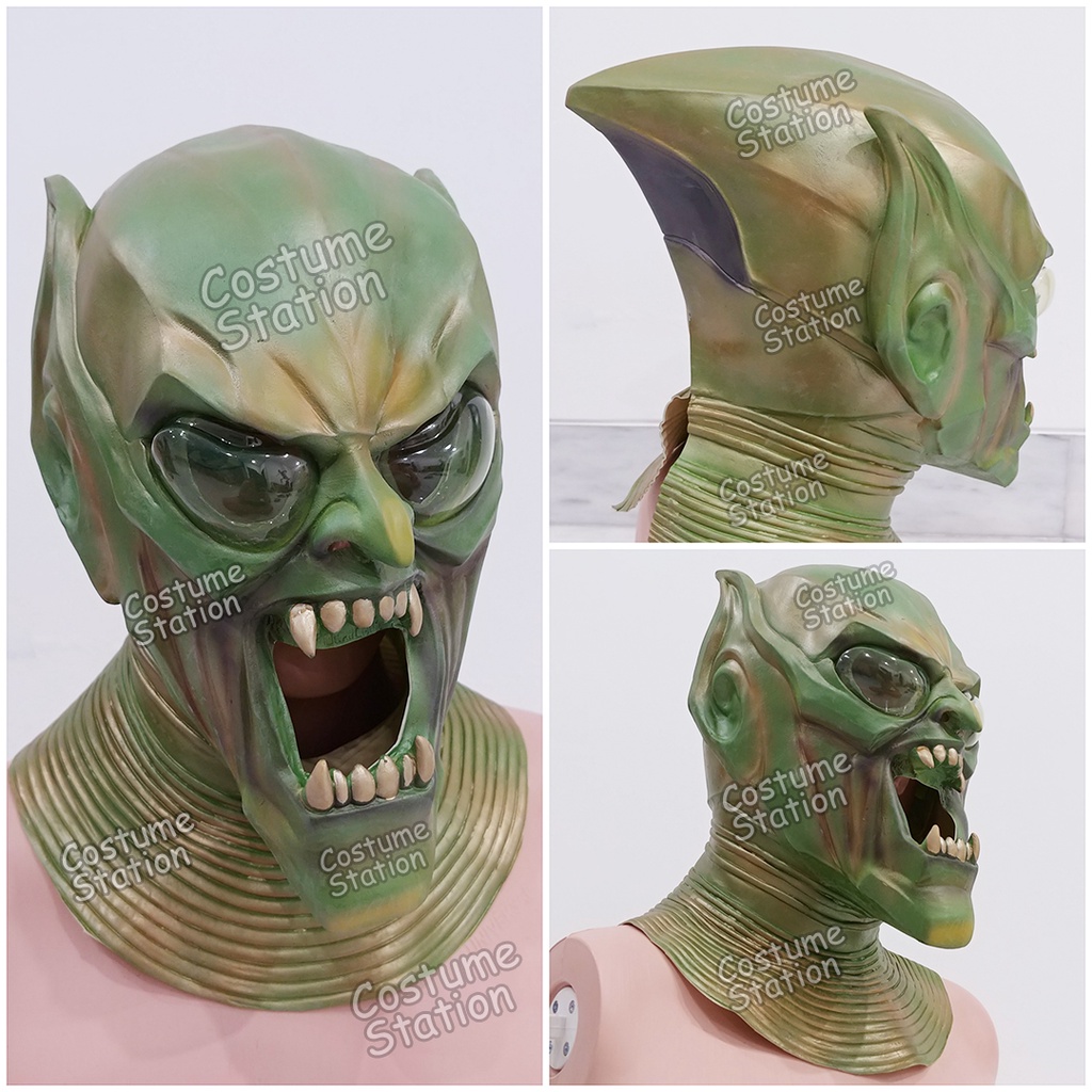 Topeng Green Goblin / Mask Latex Spiderman Villain Pesta Halloween