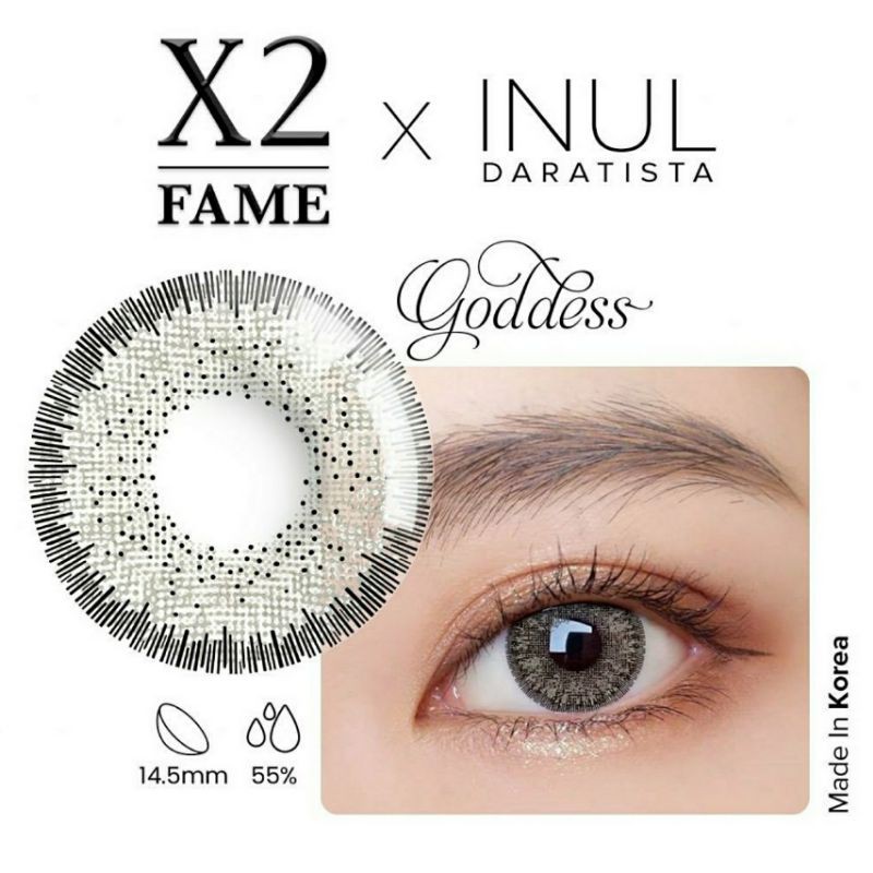 Softlens X2 FAME INUL DARATISTA 14.5 MM GODDESS (GREY) MINUS -0.50 S.D -10.00