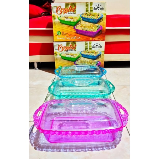Crystal Buffet Set / Tempat Saji Bahan Mika Ukuran Besar 1 Pcs