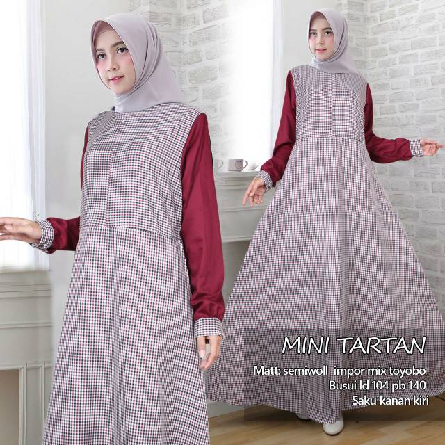 Gamis mini tartan